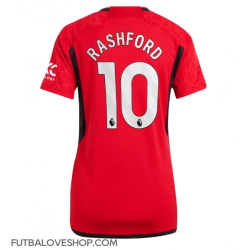 Dres Manchester United Marcus Rashford #10 Domáci pre Ženy 2023-24 Krátky Rukáv